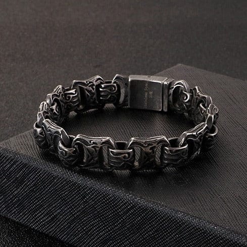 THE MEN THING Steel Bracelets OBSIDIAN - 15mm Pure Titanium Steel Bracelet for Men & Boy (8inch)
