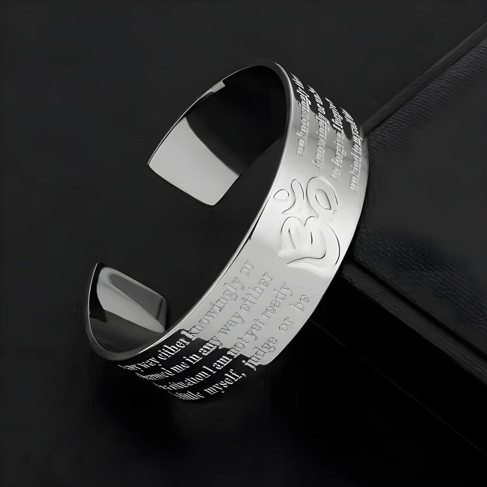 THE MEN THING Steel Bracelets OM VERSE - Adjustable Pure Stainless Steel Bracelet, American trending Style for Men & Boy