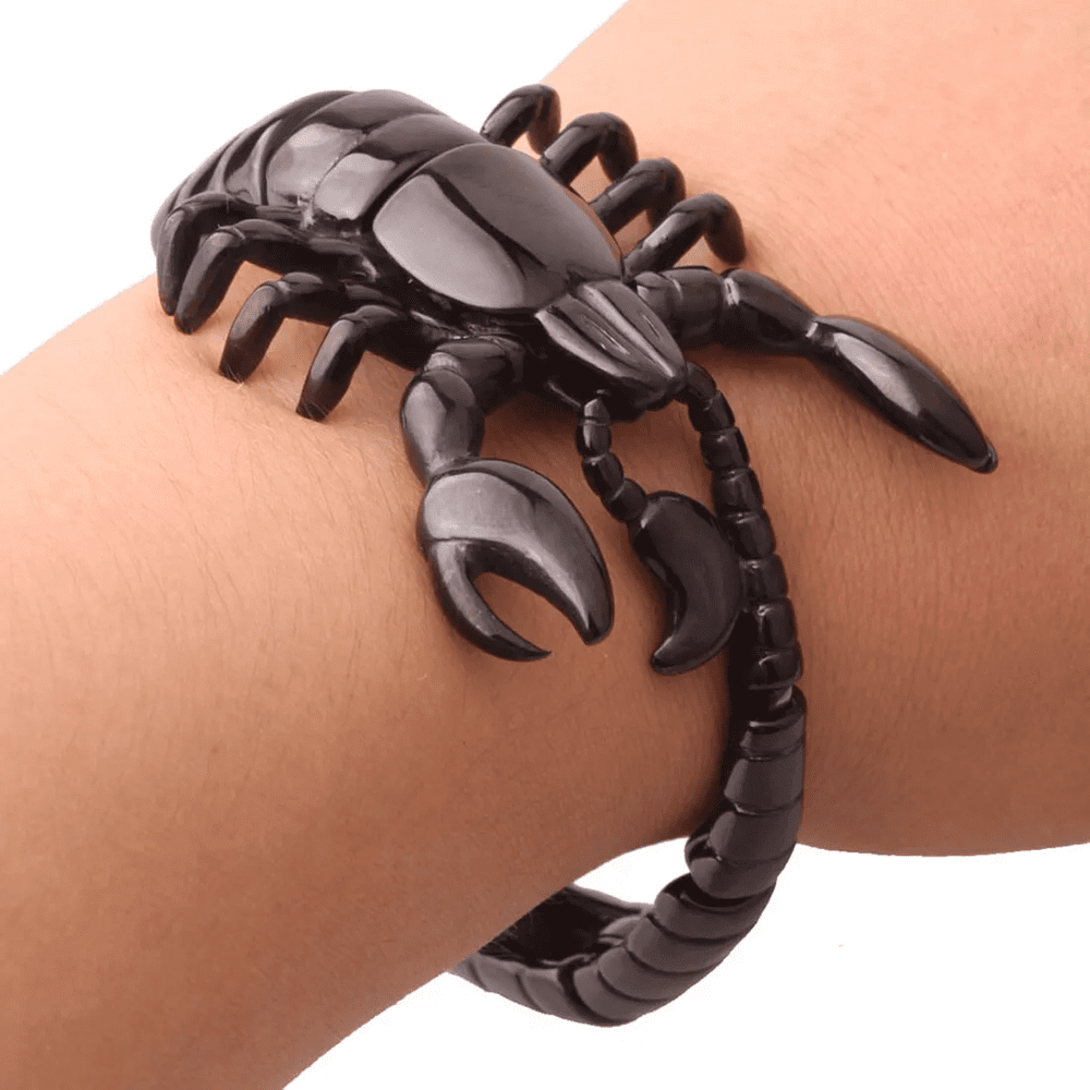 THE MEN THING Steel Bracelets SCORPICOIL BLACK - 12mm Pure Titanium Steel Bracelet for Men & Boy (8inch)
