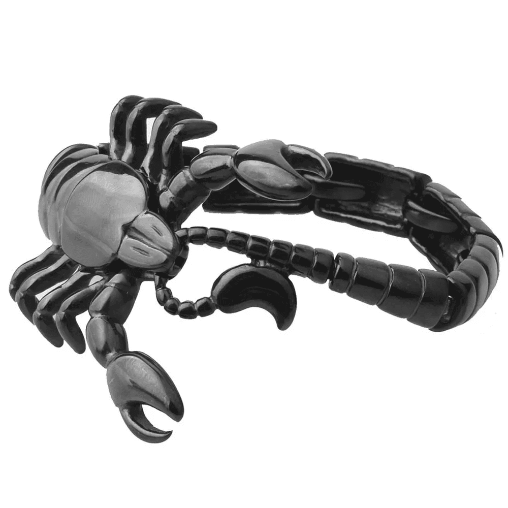 THE MEN THING Steel Bracelets SCORPICOIL BLACK - 12mm Pure Titanium Steel Bracelet for Men & Boy (8inch)