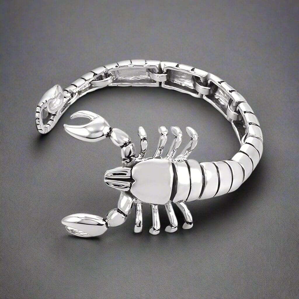 THE MEN THING Steel Bracelets SCORPINOX SILVER - 12 mm Pure Titanium Steel Bracelet, Bracelet with hook buckle for Men & Boy (8inch)