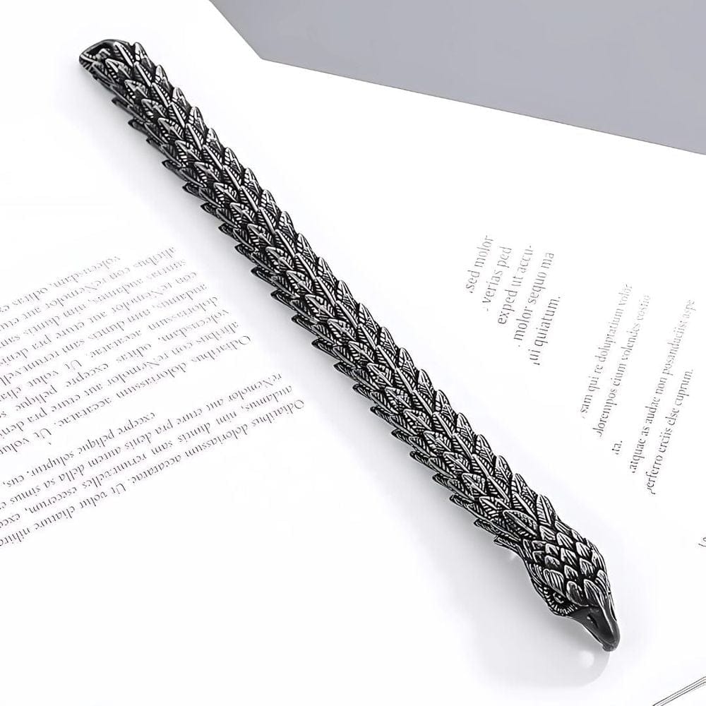 THE MEN THING Steel Bracelets SHADOW SCALE EAGLE-HEAD - 14mm Pure Titanium Steel Bracelet for Men & Boy (8inch)