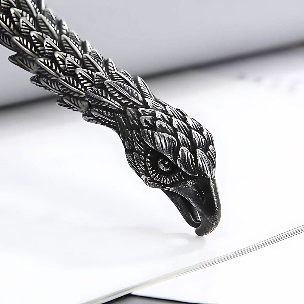 THE MEN THING Steel Bracelets SHADOW SCALE EAGLE-HEAD - 14mm Pure Titanium Steel Bracelet for Men & Boy (8inch)