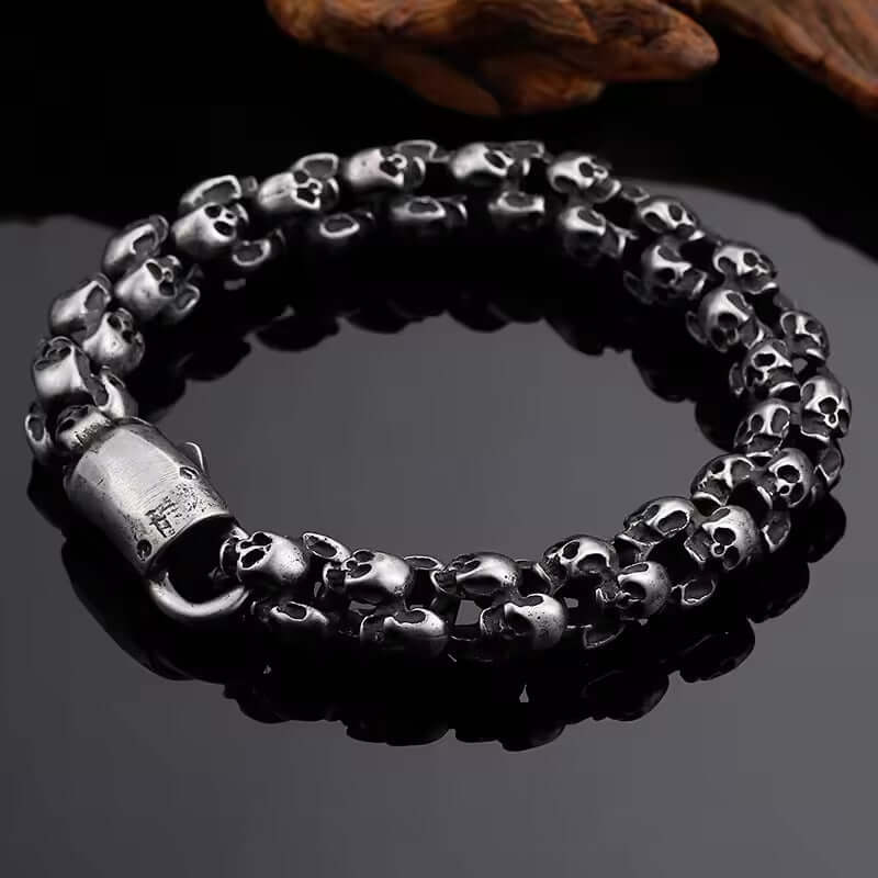 THE MEN THING Steel Bracelets SKULLIX - 14mm Pure Titanium Steel Bracelet for Men & Boy (8inch)