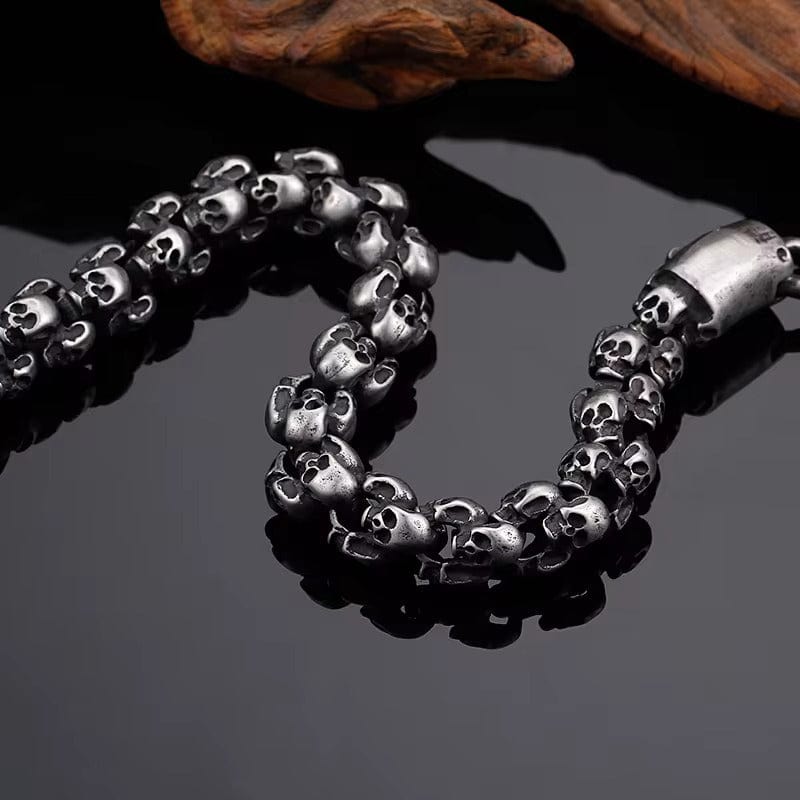 THE MEN THING Steel Bracelets SKULLIX - 14mm Pure Titanium Steel Bracelet for Men & Boy (8inch)