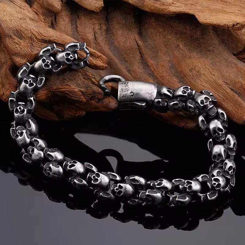 THE MEN THING Steel Bracelets SKULLIX - 14mm Pure Titanium Steel Bracelet for Men & Boy (8inch)