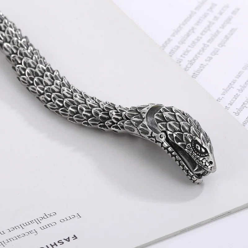 THE MEN THING Steel Bracelets SNAKE BITE - 14mm Pure Titanium Steel Bracelet for Men & Boy (8inch)