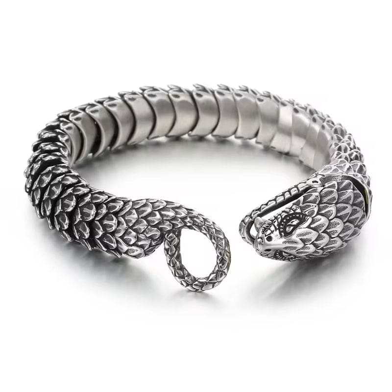 THE MEN THING Steel Bracelets SNAKE BITE - 14mm Pure Titanium Steel Bracelet for Men & Boy (8inch)