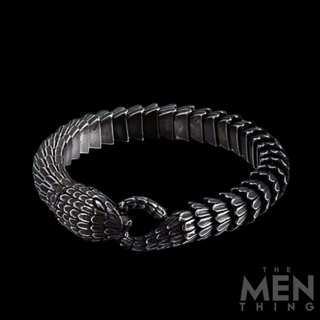THE MEN THING Steel Bracelets TALONS - 10mm Pure Titanium Steel Gun Plated Black Color Bracelet for Men & Boy (8 inch)