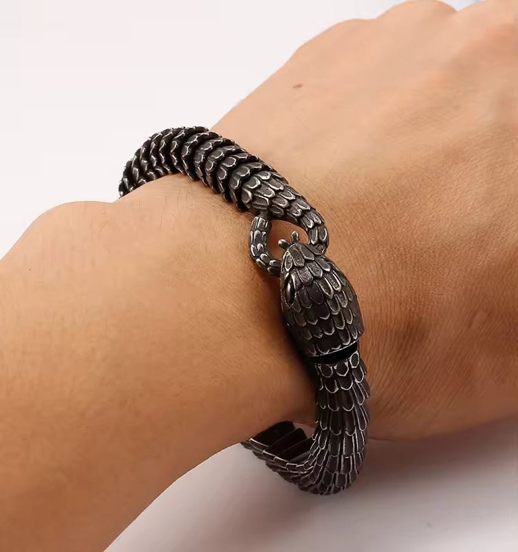 THE MEN THING Steel Bracelets TALONS - 10mm Pure Titanium Steel Gun Plated Black Color Bracelet for Men & Boy (8 inch)