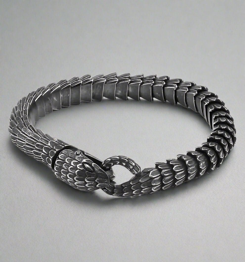 THE MEN THING Steel Bracelets TALONS - 10mm Pure Titanium Steel Gun Plated Black Color Bracelet for Men & Boy (8 inch)
