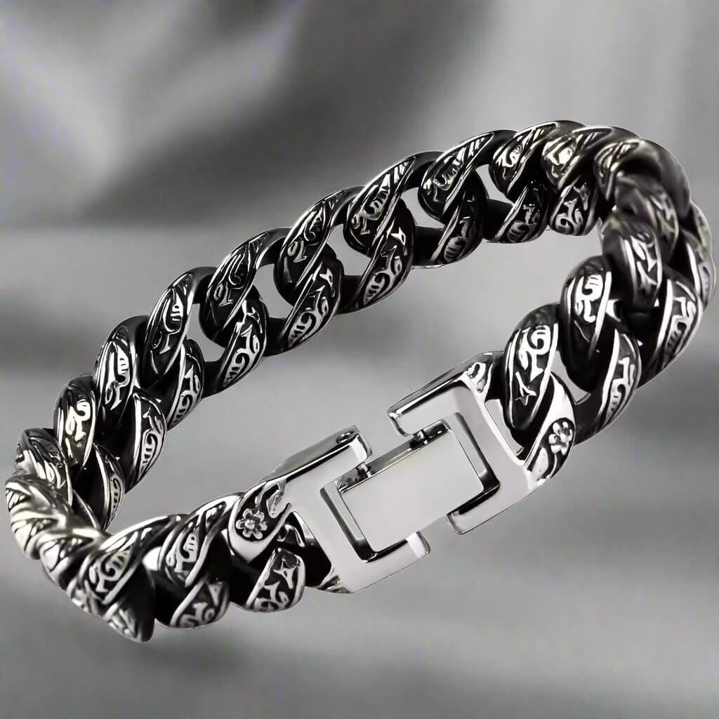 THE MEN THING Steel Bracelets TITAN - 13mm Pure Titanium Steel Bracelet for Men & Boy (8inch)