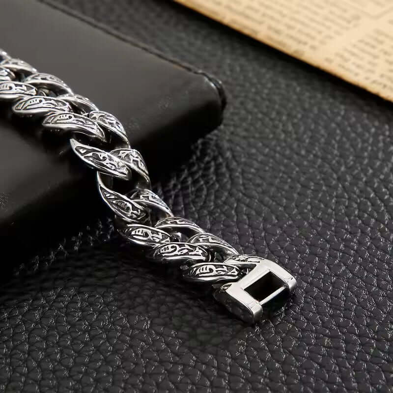 THE MEN THING Steel Bracelets TITAN - 13mm Pure Titanium Steel Bracelet for Men & Boy (8inch)