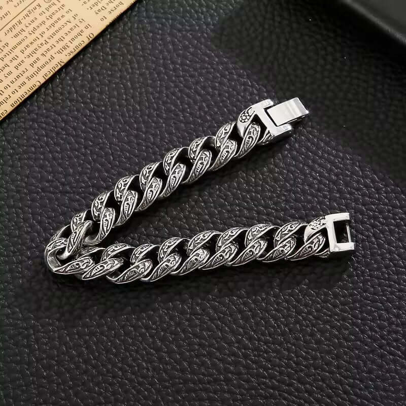 THE MEN THING Steel Bracelets TITAN - 13mm Pure Titanium Steel Bracelet for Men & Boy (8inch)