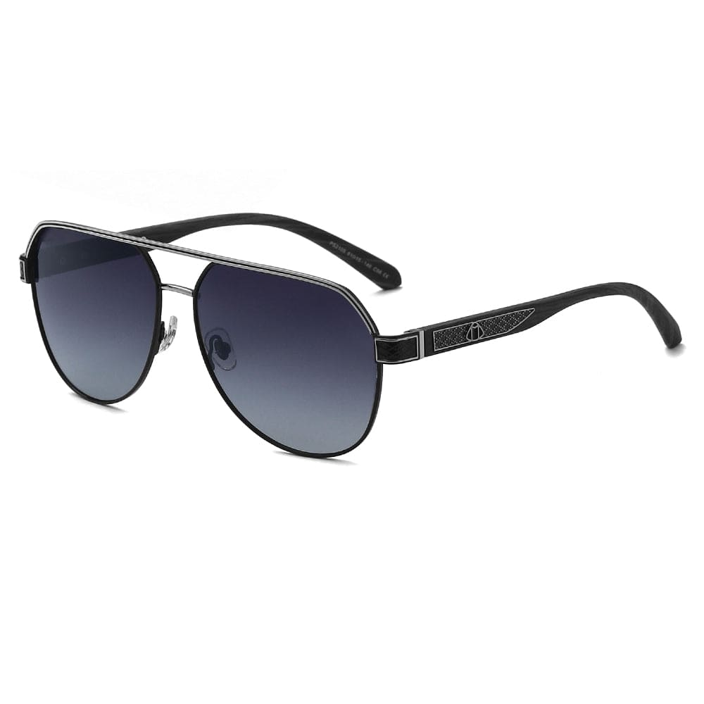 THE MEN THING Sunglasses 2105 DARK HEX - Aviator Style - HD Polarised Sunglasses for Men - UV400 Protection, Stainless Steel Frame