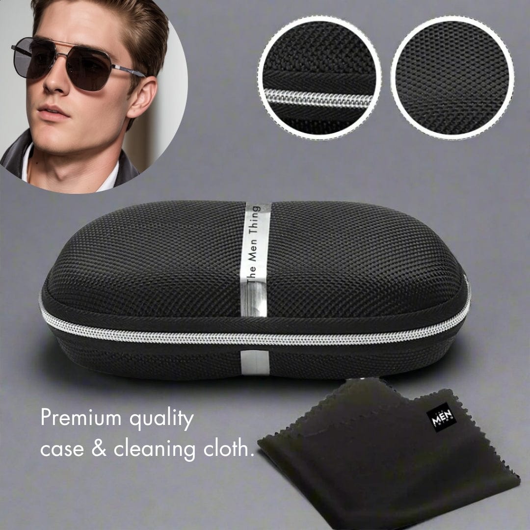 THE MEN THING Sunglasses 2114 STELLAR ANGLES - Geometric Aviator Style - HD Polarised Sunglasses for Men - UV400 Protection, Stainless Steel Frame