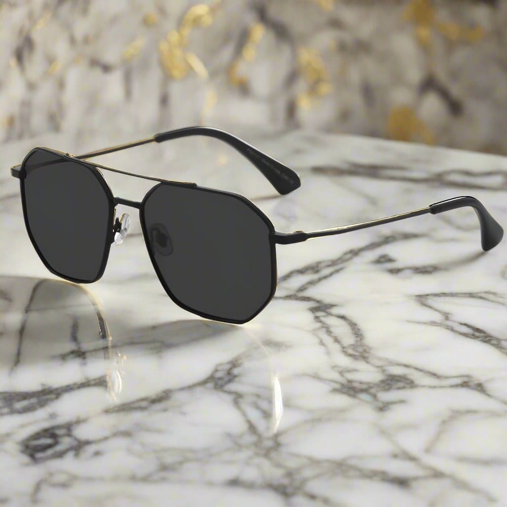THE MEN THING Sunglasses 2131 - COSMIC FADE - HD Polarised Sunglasses for Men - UV400 Protection, Stainless Steel Frame - Black Grey