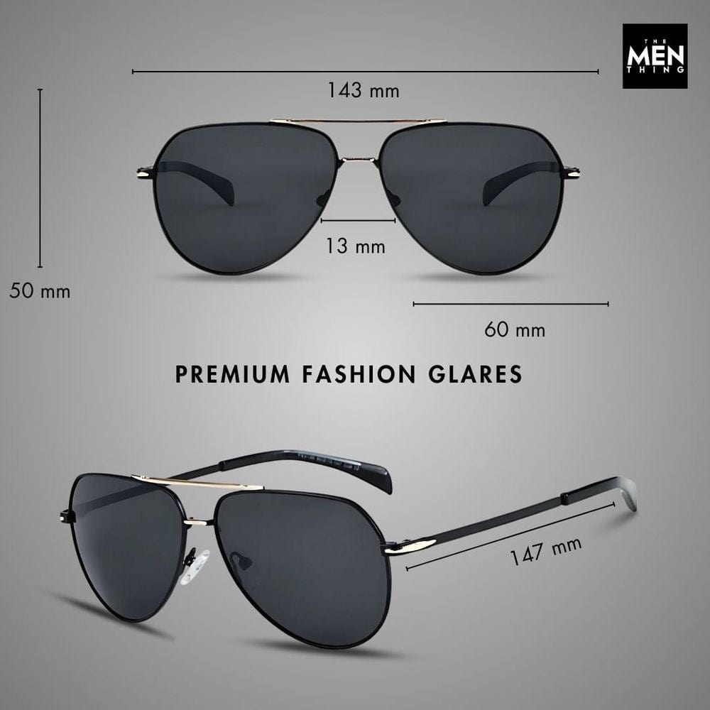 THE MEN THING Sunglasses 2139 - AERO SHADOW - HD Polarised Sunglasses for Men - UV400 Protection, Stainless Steel Frame - Gradual Blue Grey