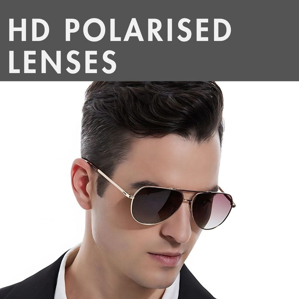 THE MEN THING Sunglasses 2139 - AERO SHADOW - HD Polarised Sunglasses for Men - UV400 Protection, Stainless Steel Frame - Gradual Blue Grey