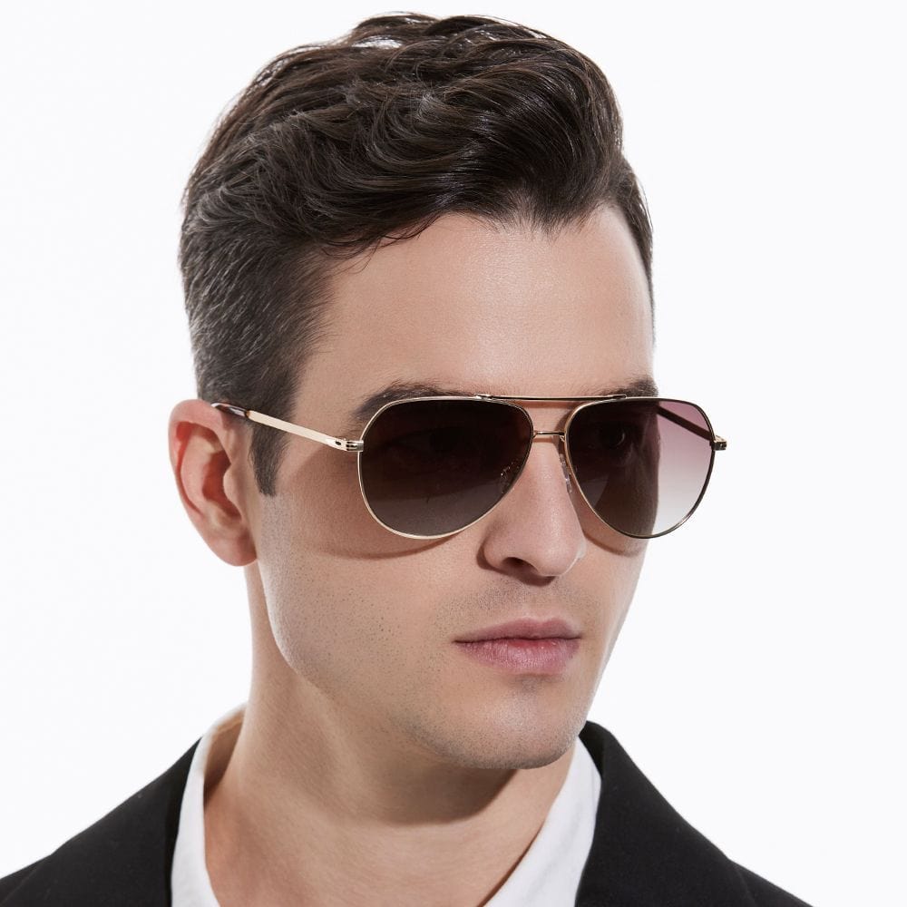 THE MEN THING Sunglasses 2139 - AERO SHADOW - HD Polarised Sunglasses for Men - UV400 Protection, Stainless Steel Frame - Gradual Blue Grey