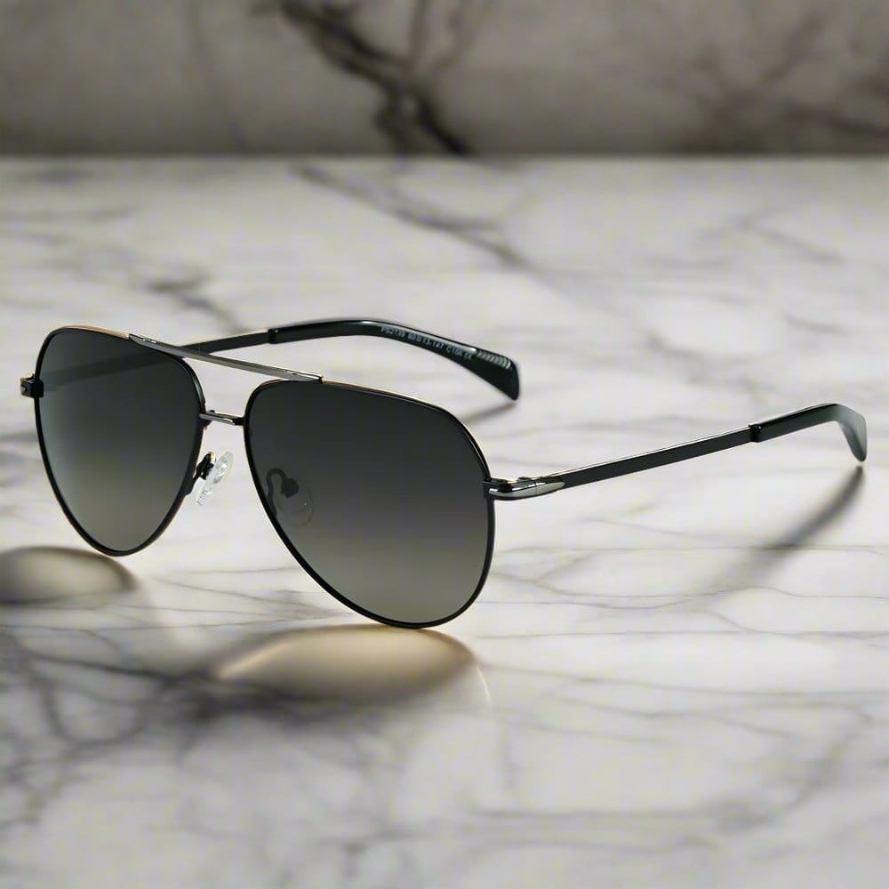 THE MEN THING Sunglasses 2139 - AERO SHADOW - HD Polarised Sunglasses for Men - UV400 Protection, Stainless Steel Frame - Gradual Grey Green