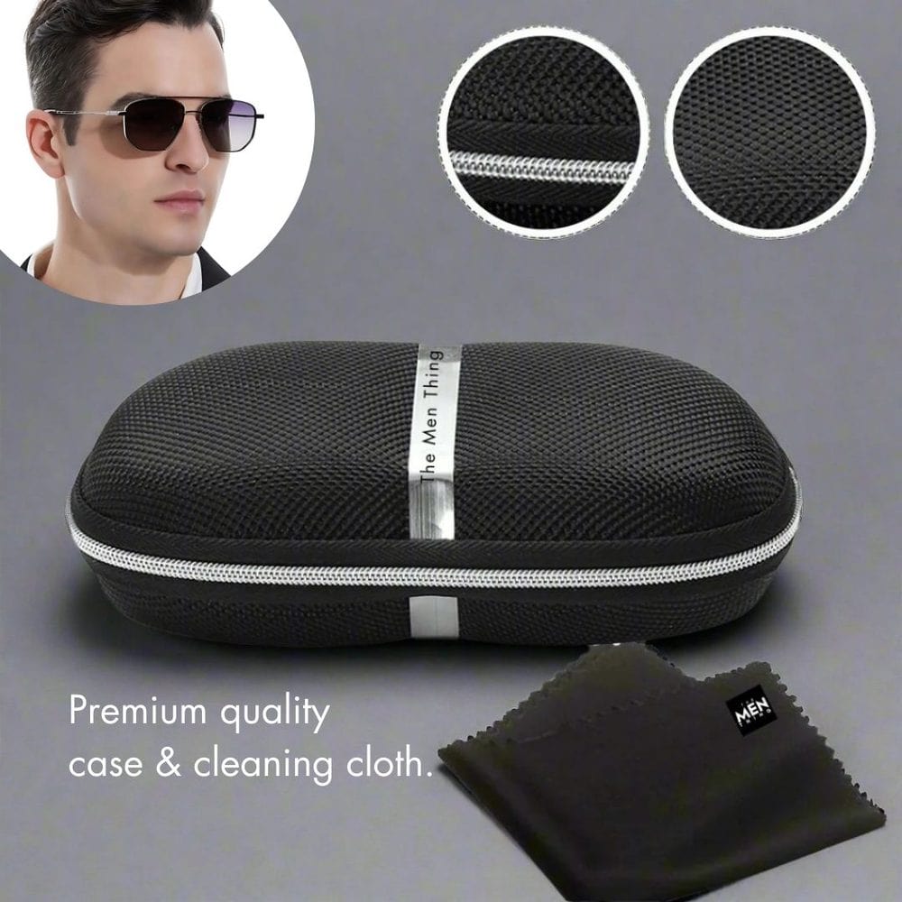 THE MEN THING Sunglasses 2141 - COBALT GLEAM - HD Polarised Sunglasses for Men - UV400 Protection, Stainless Steel Frame - Gradual Blue Grey