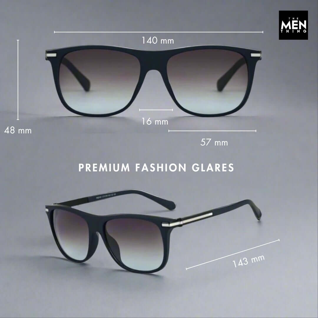 THE MEN THING Sunglasses 2161 METRO CLASSIC - Wayfarer Style - HD Polarised Sunglasses for Men - UV400 Protection, Stainless Steel Frame