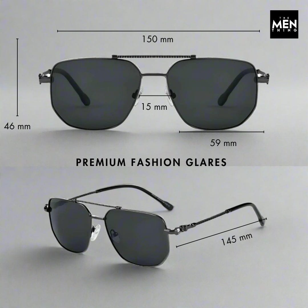 THE MEN THING Sunglasses 2163 ELITE VISION - Navigator Style - HD Polarised Sunglasses for Men - UV400 Protection, Stainless Steel Frame