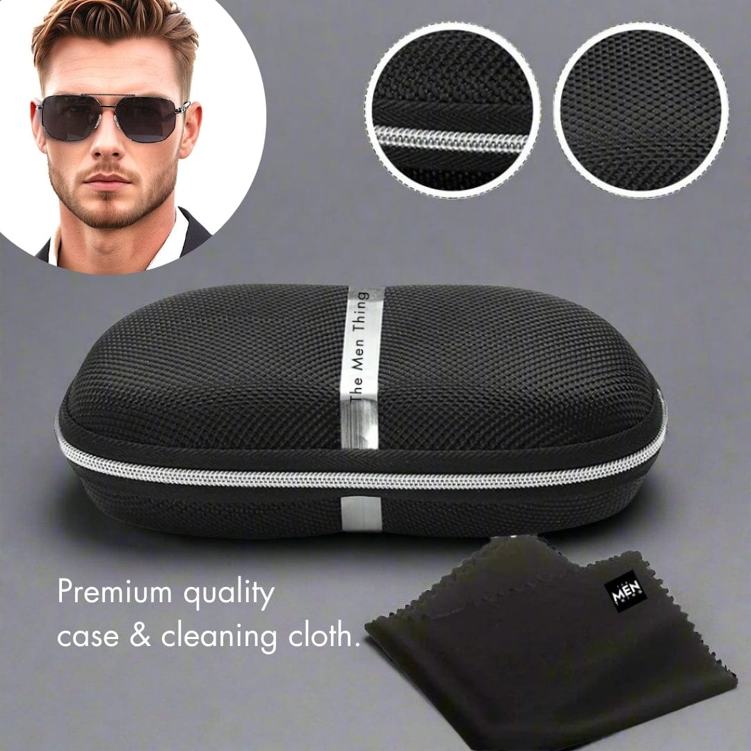THE MEN THING Sunglasses 2163 ELITE VISION - Navigator Style - HD Polarised Sunglasses for Men - UV400 Protection, Stainless Steel Frame