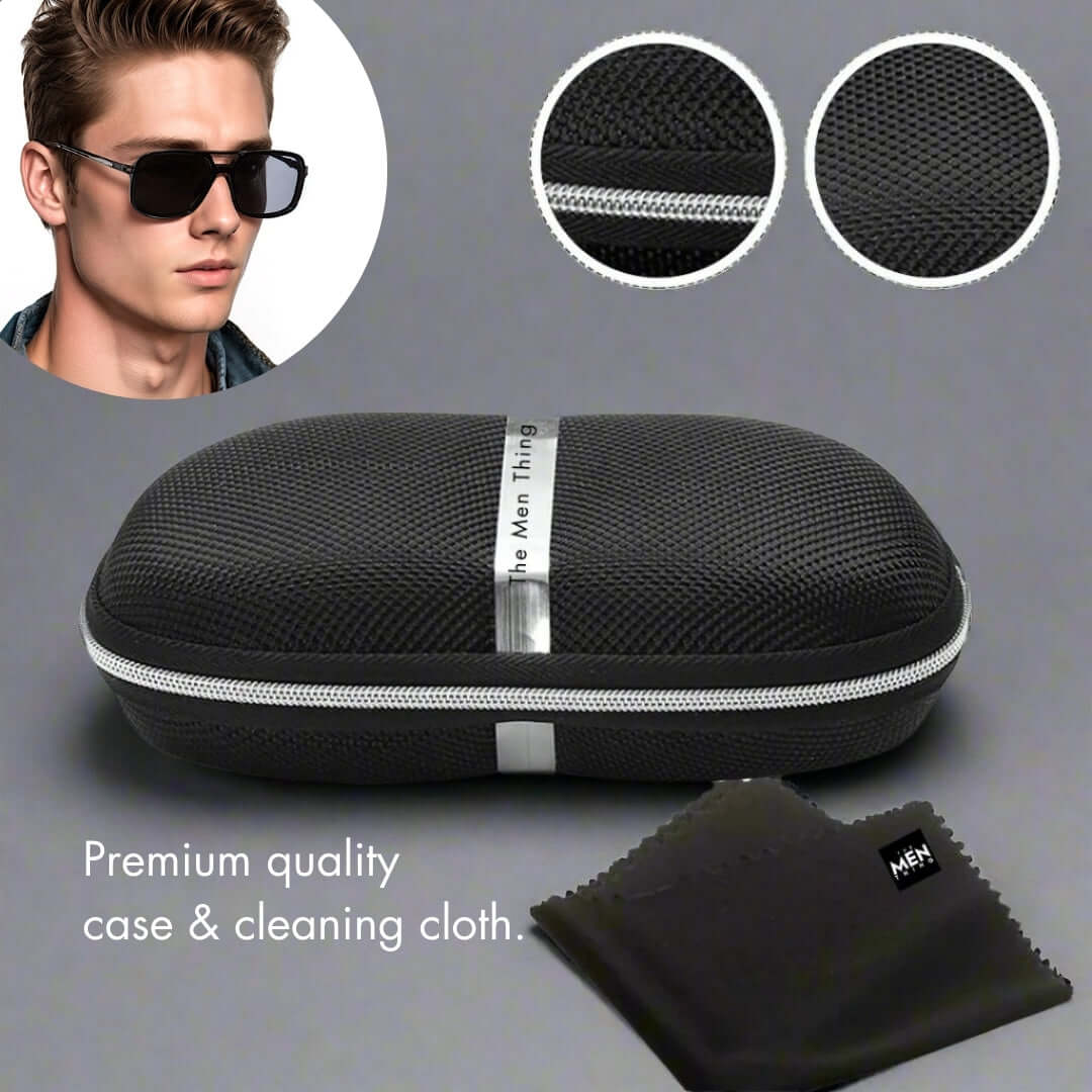 THE MEN THING Sunglasses 2169 URBAN ECLIPSE - Oversized Square - HD Polarised Sunglasses for Men - UV400 Protection, Stainless Steel Frame