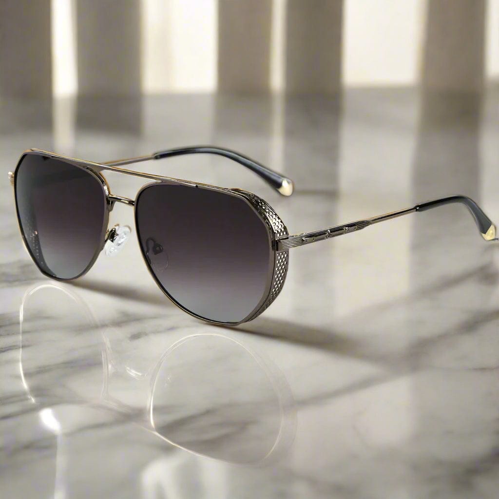 THE MEN THING Sunglasses 2181 PRESTIGE LUXE - Aviator Style - HD Polarised Sunglasses for Men - UV400 Protection, Stainless Steel Frame