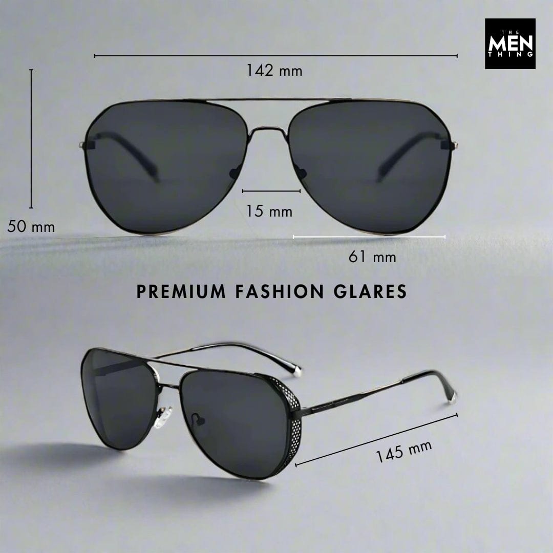 THE MEN THING Sunglasses 2181 PRESTIGE LUXE - Aviator Style - HD Polarised Sunglasses for Men - UV400 Protection, Stainless Steel Frame