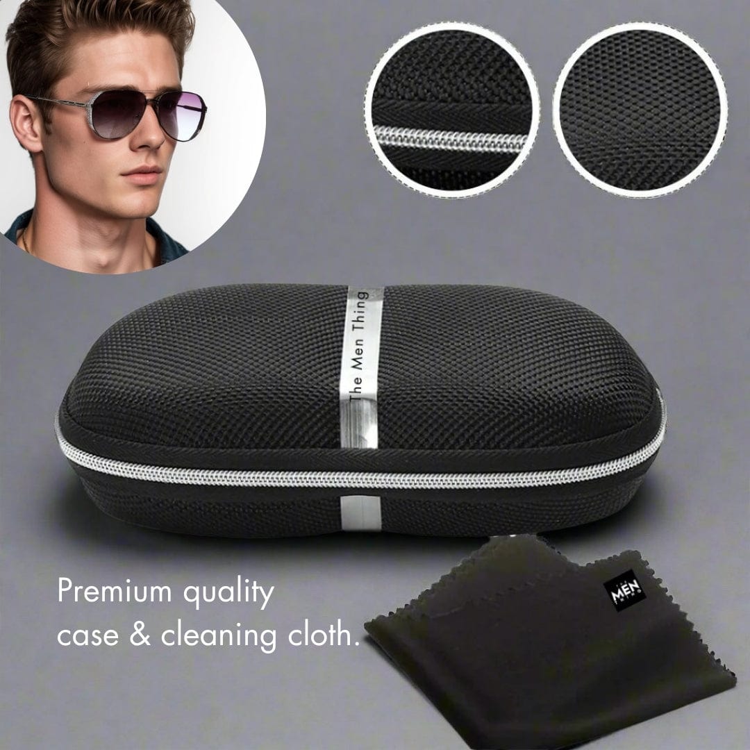 THE MEN THING Sunglasses 2181 PRESTIGE LUXE - Aviator Style - HD Polarised Sunglasses for Men - UV400 Protection, Stainless Steel Frame