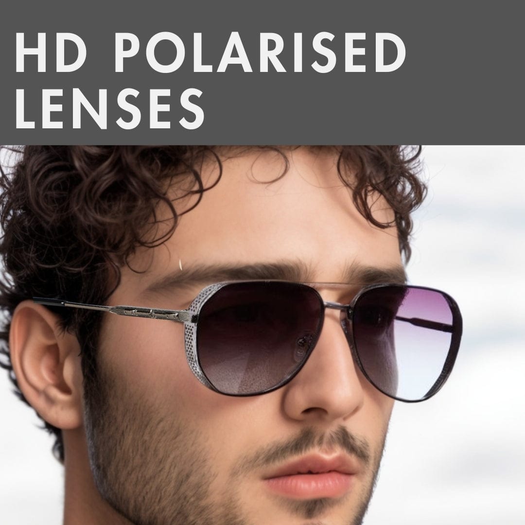 THE MEN THING Sunglasses 2181 PRESTIGE LUXE - Aviator Style - HD Polarised Sunglasses for Men - UV400 Protection, Stainless Steel Frame
