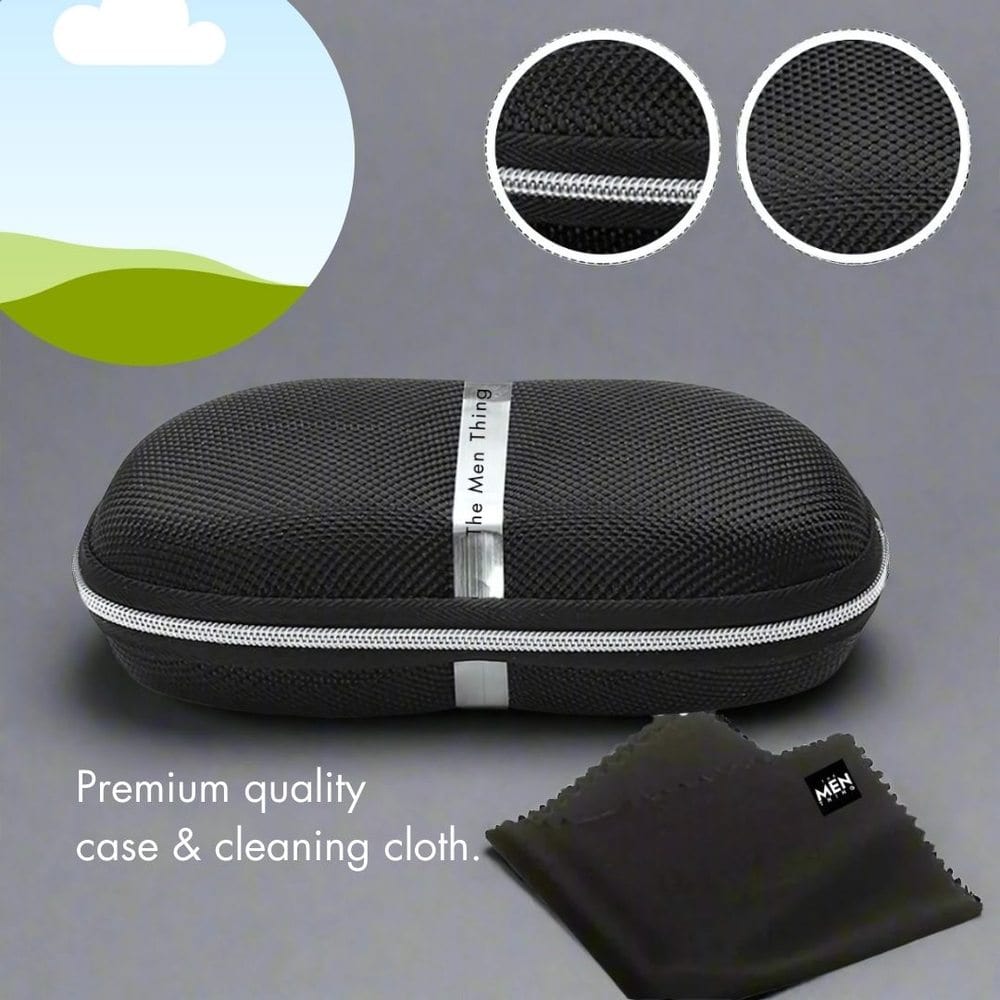 THE MEN THING Sunglasses 3295 - OBLIVION EDGE- HD Polarised Sunglasses for Men - UV400 Protection, Stainless Steel Frame - Black Lens