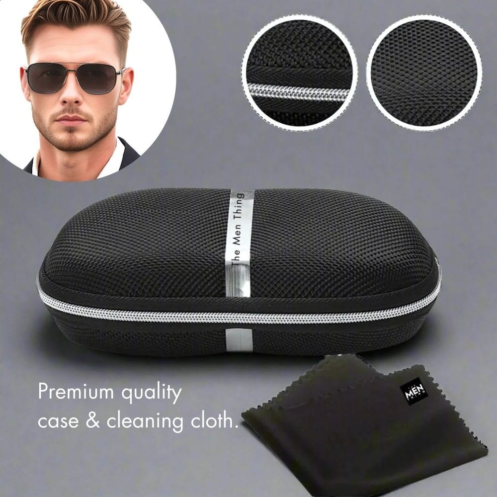 THE MEN THING Sunglasses 33155 - GRAPHITE LUXE - HD Polarised Sunglasses for Men - UV400 Protection, Stainless Steel Frame