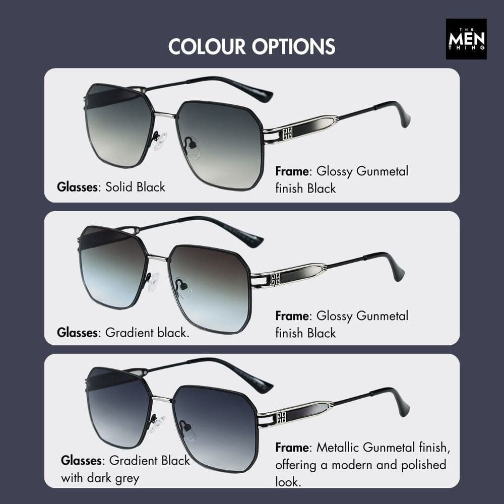 THE MEN THING Sunglasses 33155 - GRAPHITE LUXE - HD Polarised Sunglasses for Men - UV400 Protection, Stainless Steel Frame