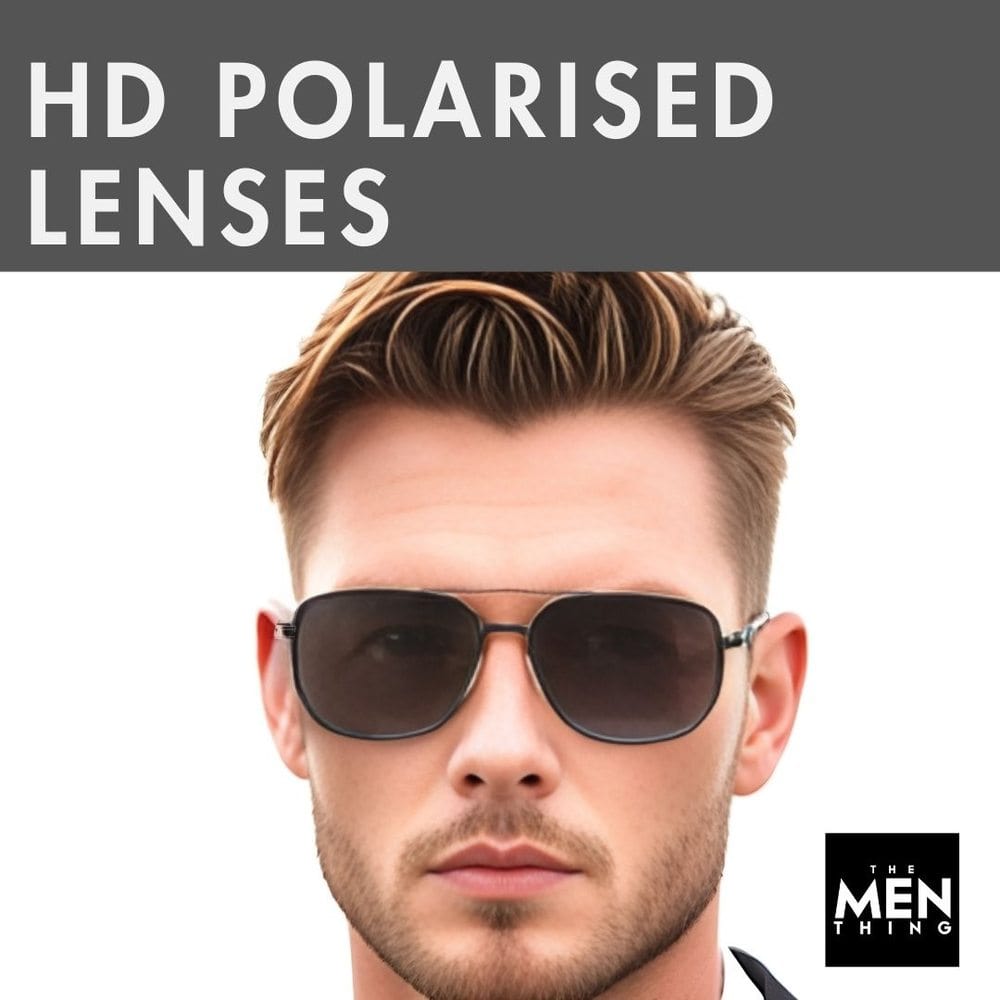THE MEN THING Sunglasses 33155 - GRAPHITE LUXE - HD Polarised Sunglasses for Men - UV400 Protection, Stainless Steel Frame
