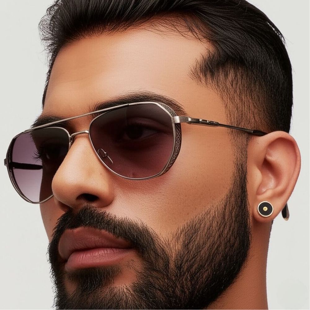 THE MEN THING Sunglasses Brownish 2181 PRESTIGE LUXE - Aviator Style - HD Polarised Sunglasses for Men - UV400 Protection, Stainless Steel Frame