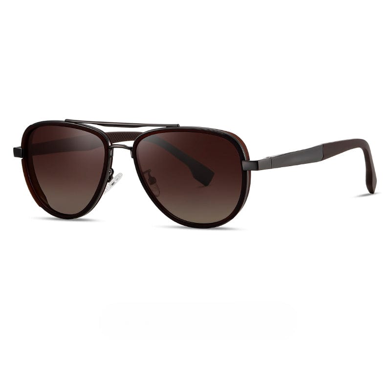 THE MEN THING Sunglasses Gradient Brown S15101 AURIX SHADES HD Polarized Sunglasses for Men - UV400 Protection, Stainless Steel Frame