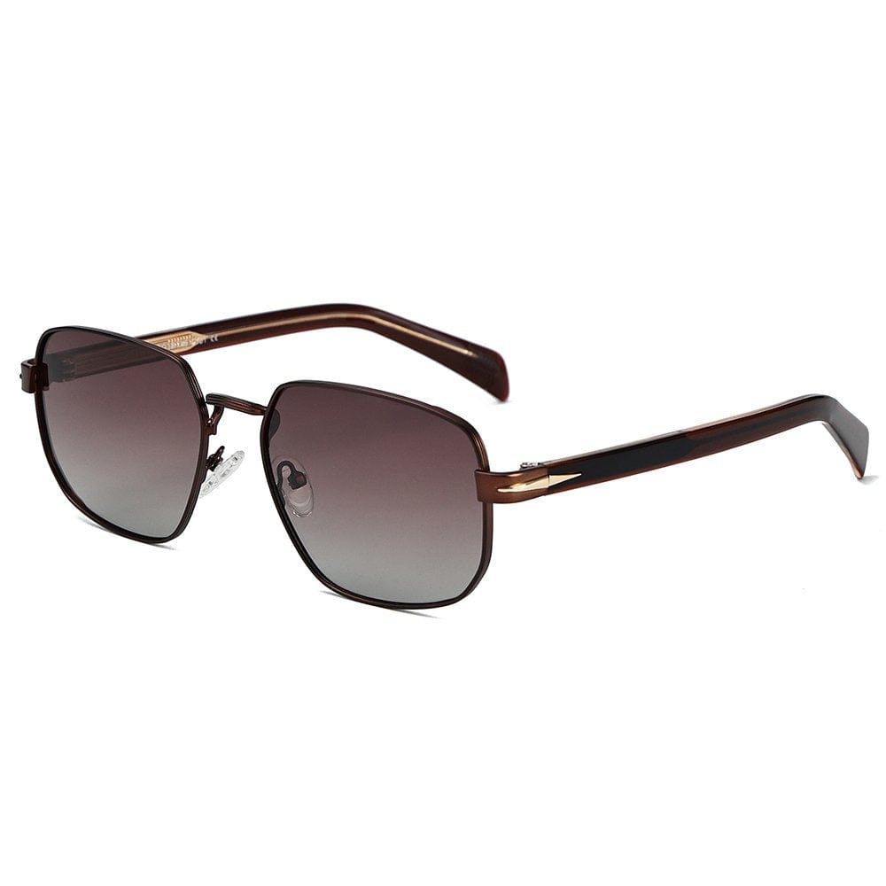 THE MEN THING Sunglasses Gradient Brownish 2176 SAFFRON TINT HD Polarized Sunglasses for Men - UV400 Protection, Stainless Steel Frame