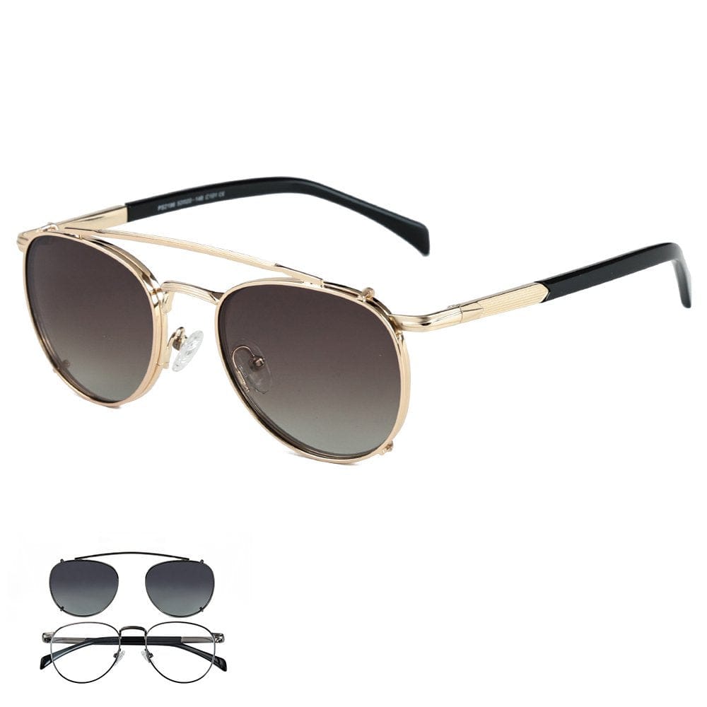 THE MEN THING Sunglasses Gradient Brownish 2196 REGENT SHADOW HD Polarized Sunglasses for Men - UV400 Protection, Stainless Steel Frame