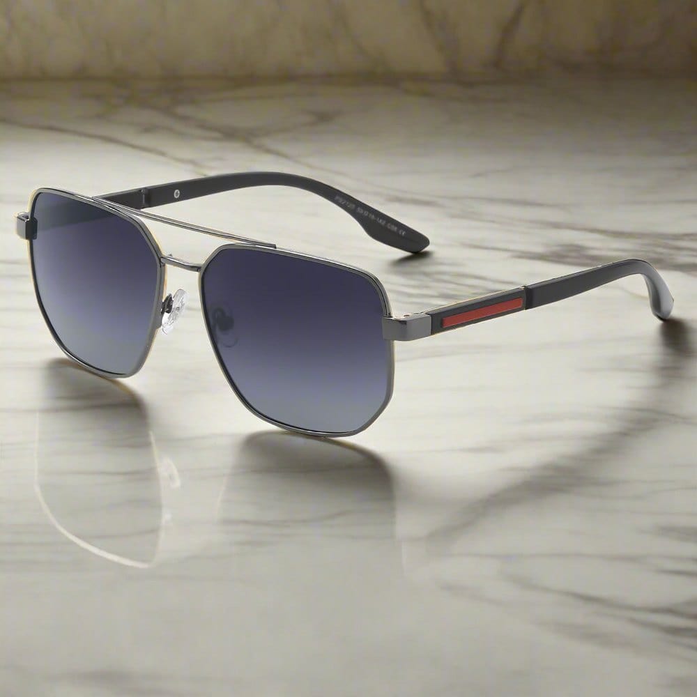THE MEN THING Sunglasses Gradient Grey 2125 - PRISM NOIR - HD Polarised Sunglasses for Men - UV400 Protection, Stainless Steel Frame - Gradient Grey