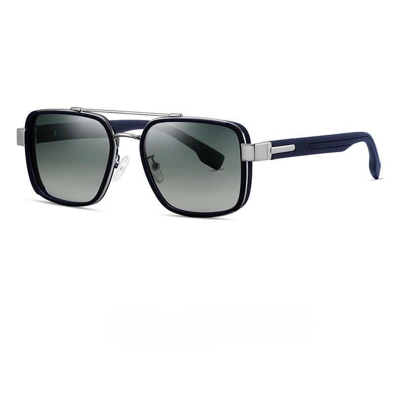 THE MEN THING Sunglasses Gradient Grey-Green S15106 BOLD MERIDIAN HD Polarized Sunglasses for Men - UV400 Protection, Stainless Steel Frame