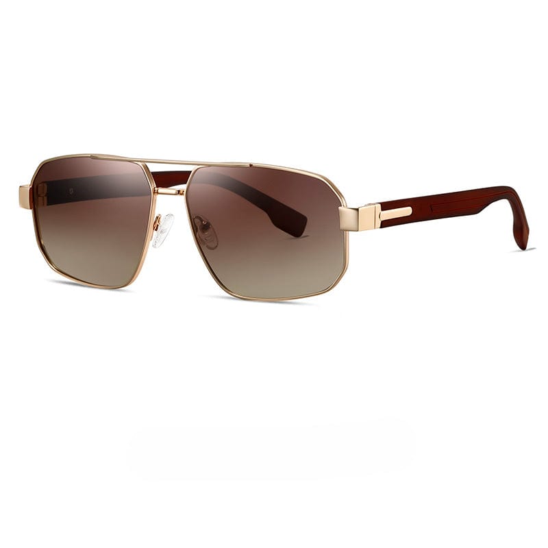 THE MEN THING Sunglasses Gradient Tea Brown S15107 TACTICAL EDGE HD Polarized Sunglasses for Men - UV400 Protection, Stainless Steel Frame