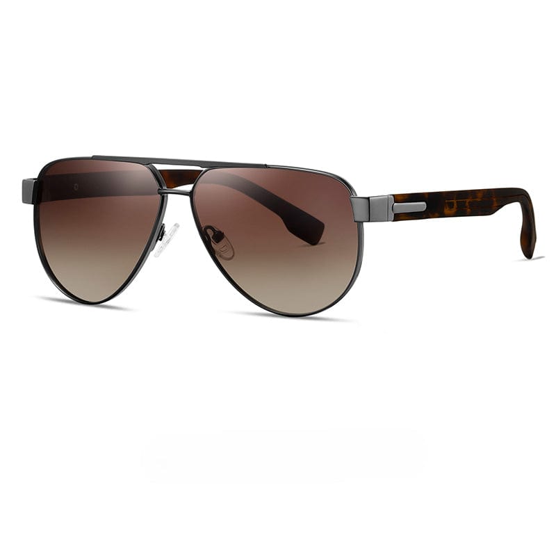 THE MEN THING Sunglasses Gradient Tea S15105 MIRAGE GLARE HD Polarized Sunglasses for Men - UV400 Protection, Stainless Steel Frame