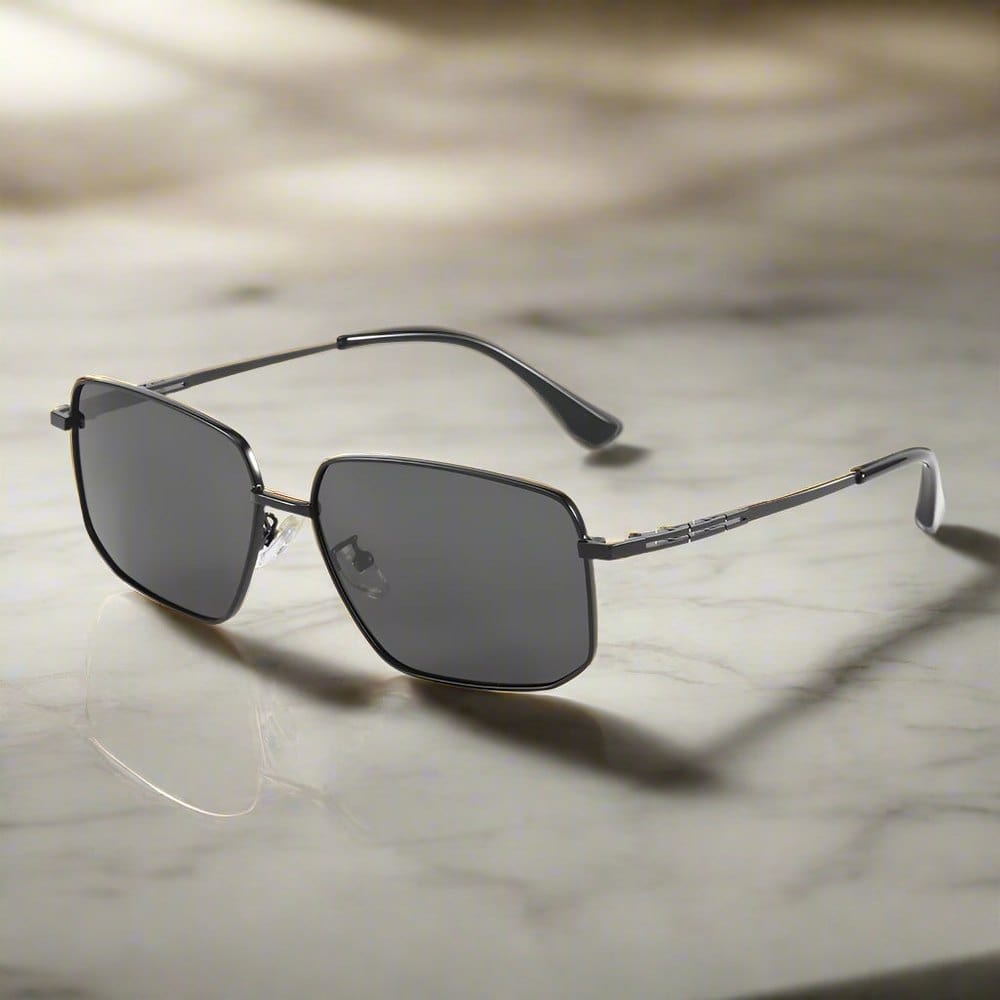 THE MEN THING Sunglasses J3292 - OBLIVION SHADE - HD Polarised Sunglasses for Men - UV400 Protection, Stainless Steel Frame - Dark Tinted