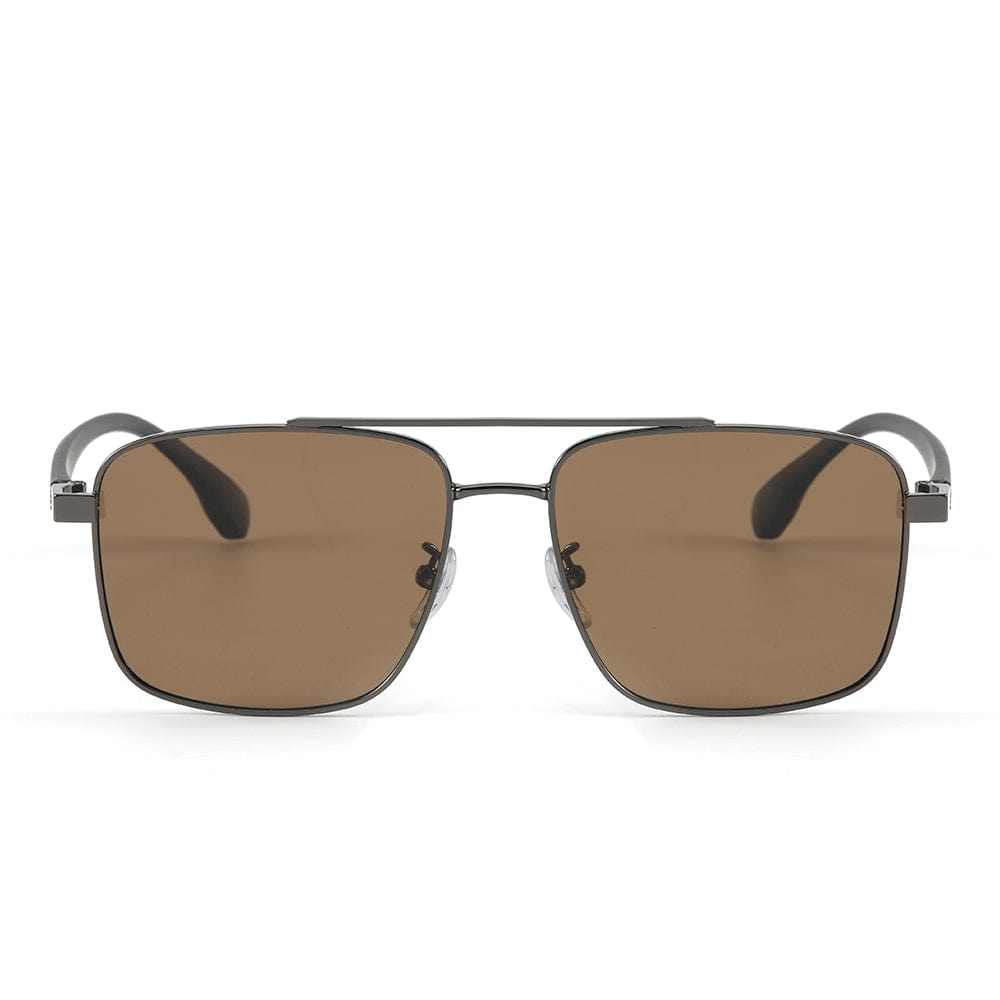 THE MEN THING Sunglasses J3293 - GLACIER LUXE - HD Polarised Sunglasses for Men - UV400 Protection, Stainless Steel Frame - Tea Lenses