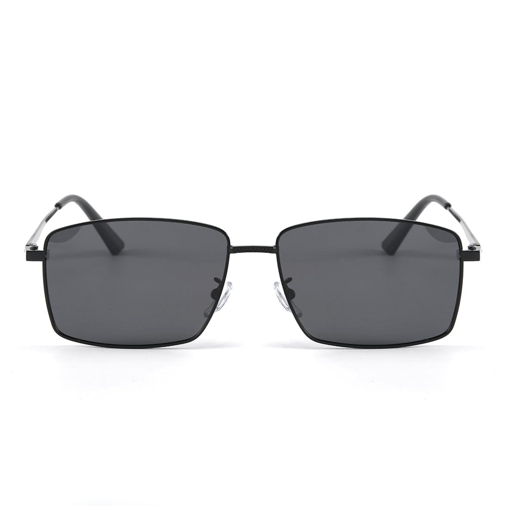 THE MEN THING Sunglasses J3298 - OBSIDIAN LUXE - HD Polarised Sunglasses for Men - UV400 Protection, Stainless Steel Frame - Black Grey Lenses