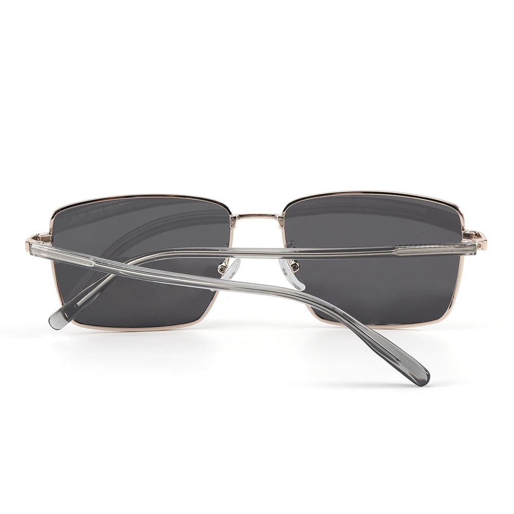 THE MEN THING Sunglasses J3308 - SLEEK VANTAGE- HD Polarised Sunglasses for Men - UV400 Protection, Stainless Steel Frame - Black-Grey Lens